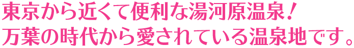 東京から近くて便利な湯河原温泉!万葉の時代から愛されている温泉地です。